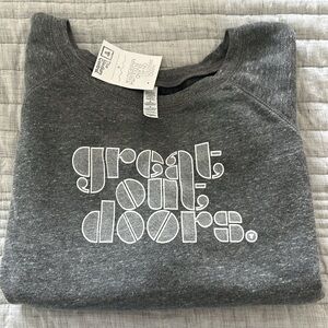 Women’s boatneck sweatshirt screen printed by hand sweatshirt; Grey, size M